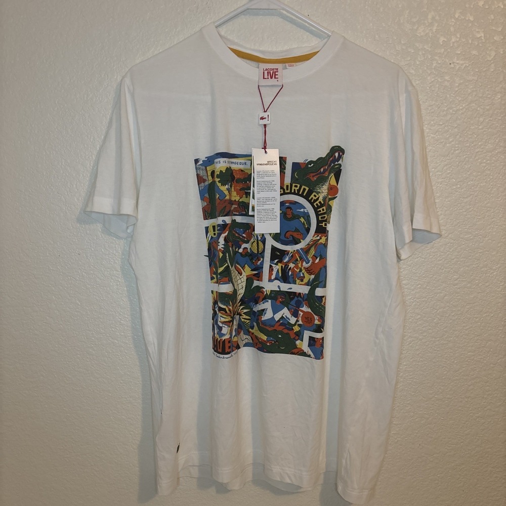 rare lacoste live t shirt born ready art by Brecht Vandenbroucke size L‎ NWT